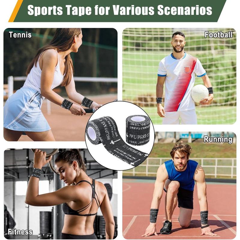 24 Packs Christian Athletic Tape 2 Inch x 15 Feet - Cross Bible Verse Self-Adhesive Sports Tape for Wrist, Ankle, Baseball, Soccer, Gymnastics, Training, First Aid and Injury Support