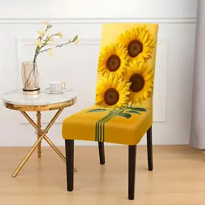 JIT All - Season Fresh Sunflower Chair Covers, Universal Chair Cover, Dining and Living Room Party, Wedding and Home Decoration, Dining Chair Protectors, Create Festival Atmosphere