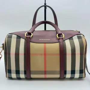 Pre-owned BURBERRY CANVAS WITH LEATHER TRIM Top Handle Bags BURBERRY/Top Handle Bags/KKB1601042^