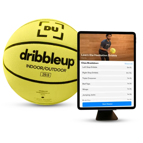 Dribbleup Smart Basketball with App Training - Interactive Dribbling Skills Coach with Real-Time Feedback in 1,500+ Classes & Drills - Official Size 29.5" or 28.5"