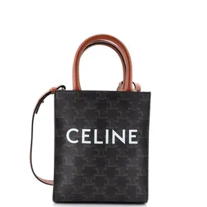 Pre-owned Celine Canvas Coated Top Handle Bags Vertical Cabas Tote Triomphe Coated Canvas Mini by Rebag