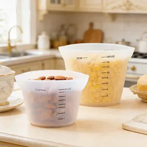 High-Temperature Silicone Measuring Cup, Food-Grade Material, Leak-Proof Design, Precision Baking & Cooking Tool, 250ML & 500ML Options