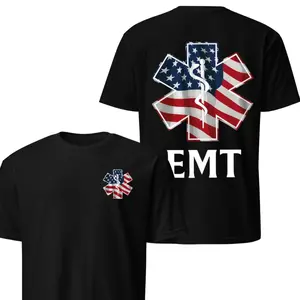 EMT American Flag Star Of Life Shirt - Patriotic EMS Hoodie | 3D Graphic Paramedic Apparel For Men Women - First Responder USA Pride Gift Idea