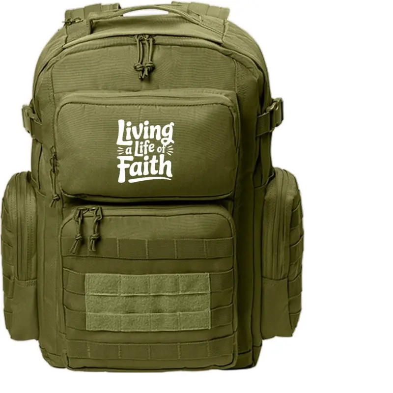 Faith Backpack, Durable Water-Resistant Daypack for Students, Lightweight Casual Travel Bag with Multiple Pockets