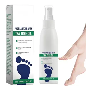 Foot spray with tea tree oil, foot care for dry feet—plantar moisturizing deodorant, advanced foot and nail spray