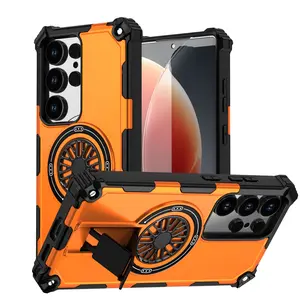 Invisible Fold Stand Magnetic Armor Phone Case For Samsung S25 Edge S24 Ultra S25 Plus A56 A36 A26 A16 A06 5G Protective Cover