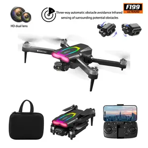 F199 8k Drone GPS Drone with 4K Camera for Adults, RC Quadcopter with Auto Return, Follow Me, Brushless Motor, Circle Fly, Waypoint Fly, Altitude Hold, Headless Mode, 46 Mins Long Flight