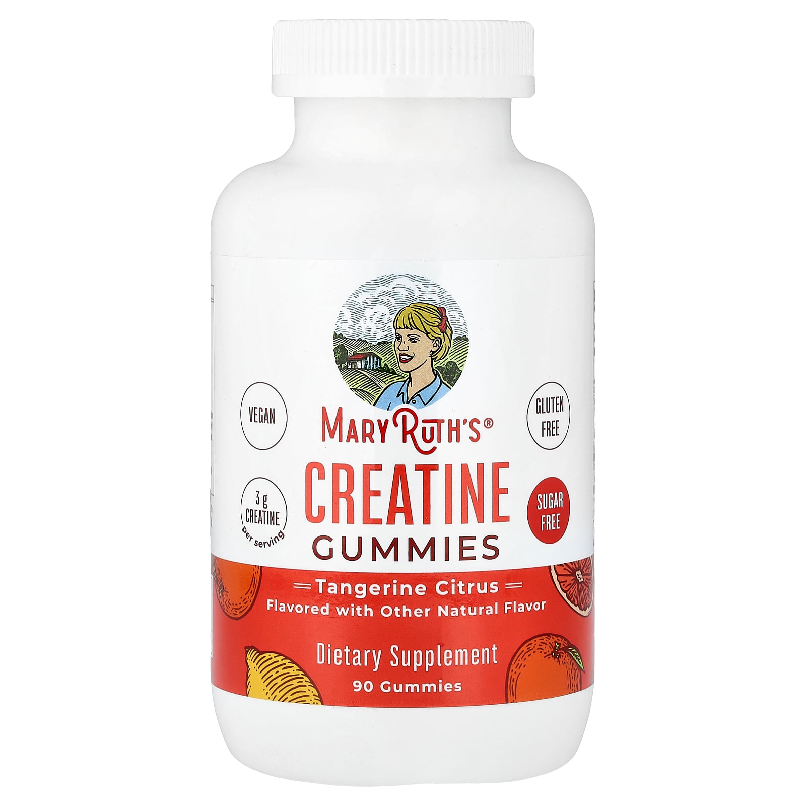 MaryRuth's Creatine Gummies, Tangerine Citrus, 90 Gummies