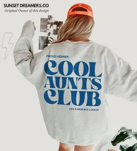 Cool Aunts Club Sweatshirt Hoodie T-Shirt, Funny Cool Aunt Graphic Tee, Future Aunt Gift Crewneck