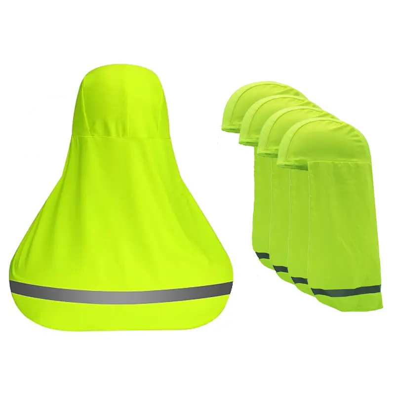 4pcs Sun Shade Hat Neck Cooling Skull Cap for Outdoor Work Fishing & Hiking Bright Yellow Reflective Safety Gear