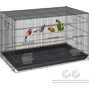 VEVOR 30 Inch Flight Bird Cage, Stackable Bird Cage Parakeet Cage with Slide-Out Tray and Handle, Small Parrots Birdcage for Cockatiels Budgies Conure Macaw Finch Lovebirds Canaries Pigeons