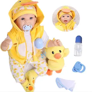 20-inch reborn doll - cute face, cute expression, soft cloth body and vinyl limbs, the shape adds a touch of realism, comes with clothing, making it an ideal playmate for children. Birthday Christmas gift, perfect for imaginative play