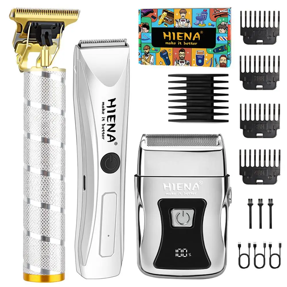 Men‘s 3-in-1 Grooming Kit｜6500RPM Fast Trimmer, Stubble Beard Trimmer, Cordless Beard Trimming, Body Hair Trimmer, Body & Nose Detailer with Adjustable Scissors, USB Rechargeable. All-in-One Gift Set for Holidays Cordless Trimmers Kit