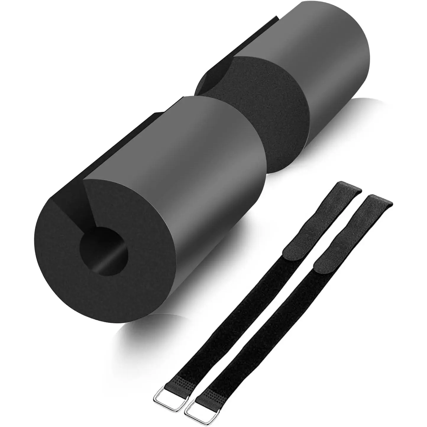 Black Barbell Squat Pad - Gym Accessory with Shock Absorption, Training/Fitness/Workout Equipment, Relieves Neck & Shoulder Discomfort, Fits Most Standard & Olympic Bars for Squats, Lunges