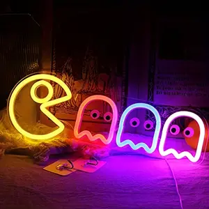 Neon Sign Ghost LED Light Sign Wall Decor 17"x5.9" with USB/Switch - Neon Kids Light for Playroom, Man Cave, and Birthday Decor 2024 jellyfish lamp