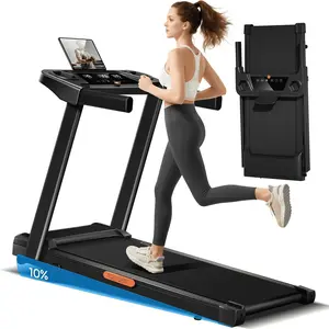 Incline Foldable Treadmill, 0.6-7MPH for Home 3.0HP Treadmills Screens Display Portable Walking Pad with Handle 300 LBS Capacity