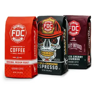 Fire Dept. Coffee’s Variety Pack - Medium Roast Coffee, Skull-Crushing Espresso, & Black Cherry Bourbon Infused Coffee