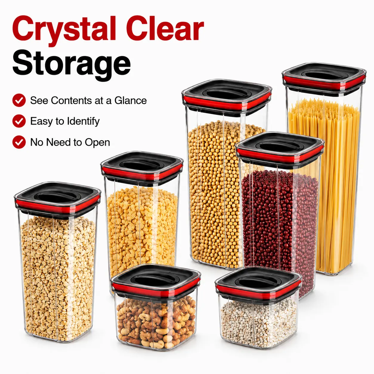 Extra-Large Capacity Airtight Food Storage Containers Ideal for Bulk Food Storage Bpa-Free Plastic Containers Pantry Storage Jars Perfect for Grains, Nuts, And Rice Kitchen Organization And Storage Kitchen Additions