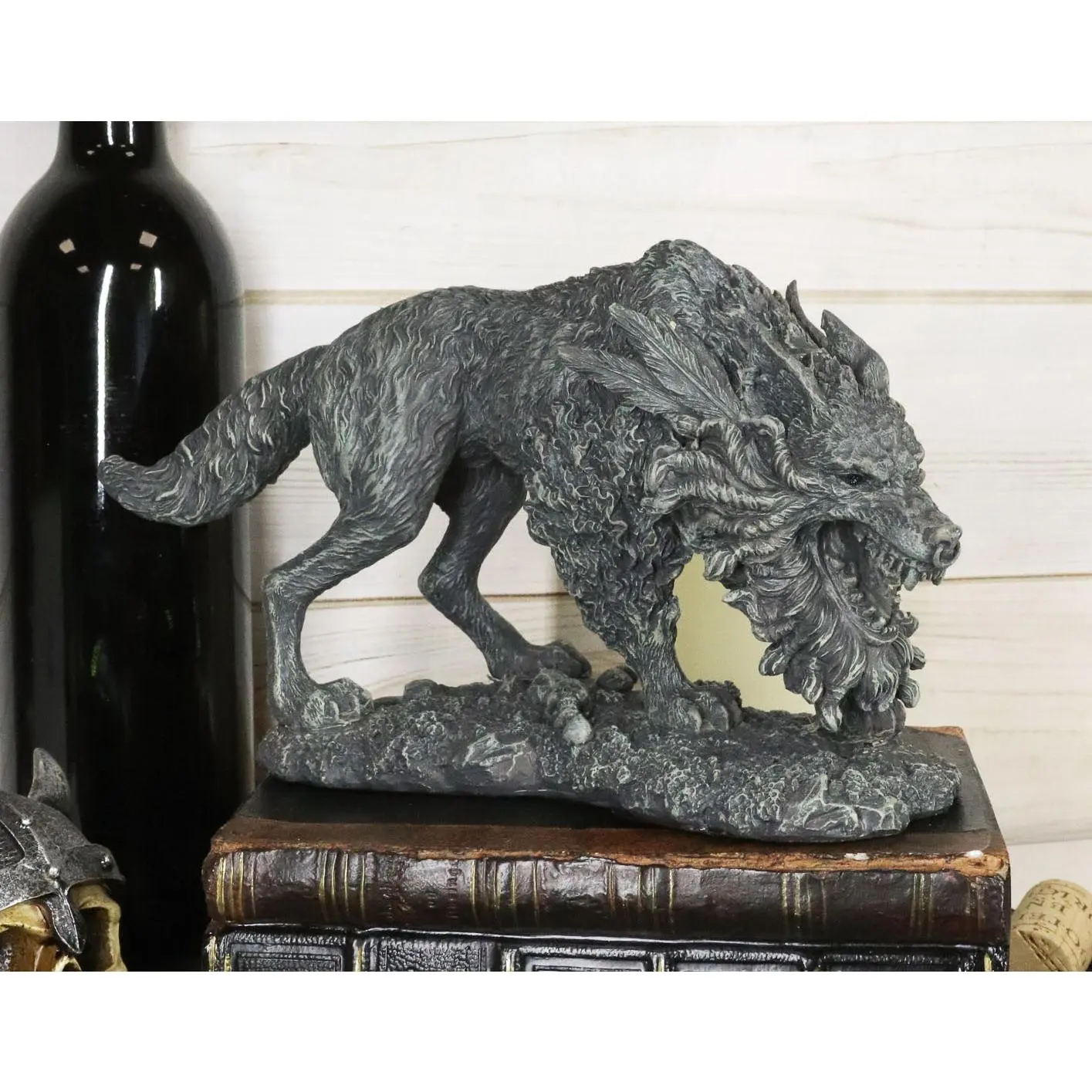 Ebros Viking Norse Mythology Fenrir Vánagandr Giant Wolf Figurine Poetic Edda Statue