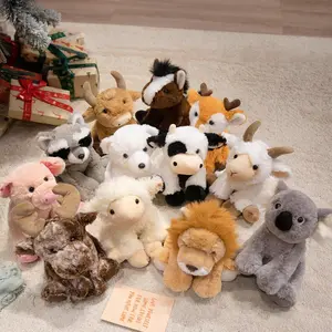 Jungle Animal Plush Toys - Soft Stuffed Animals (Lion, Koala, Elephant, Raccoon, Bear) for Kids & Toddlers, 9" Huggable Wildlife Plushies, Soft Cuddly Gift, Baby Shower Gift & Nursery Decor, Christmas Decor