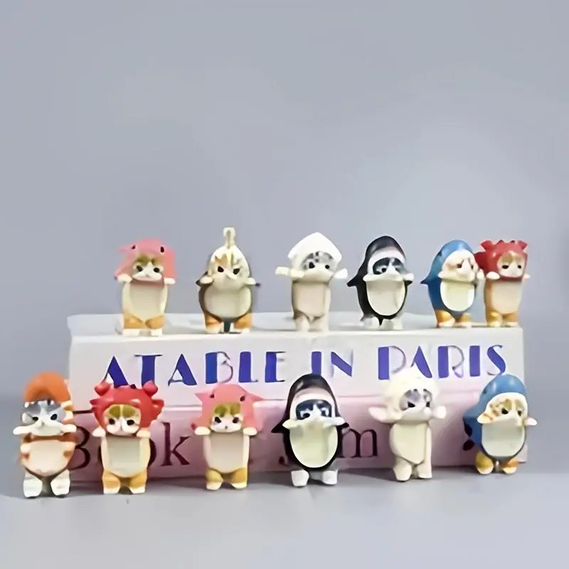 Cute Shark-Cat Animal Design Car Ornament, Durable Plastic Car Dashboard & Phone Screen Decoration, Specialty Phone Accessories