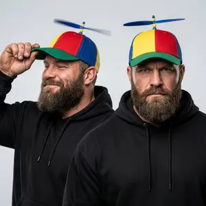2026 New Baseball Cap Spring and Autumn Fashionable Color-Block Parent-Child Sun Protection Duckbill Cap Cartoon Cute Propeller Sun Hat Warm Compression Knee