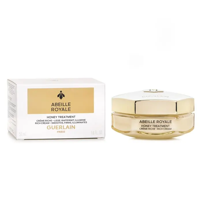 Guerlain Abeille Royale Honey Treatment Rich Night Cream - 50ml Moisturizer with Hyaluronic Acid, Rejuvenating, Radiance-Boosting Skincare, Moisturizers, Repair