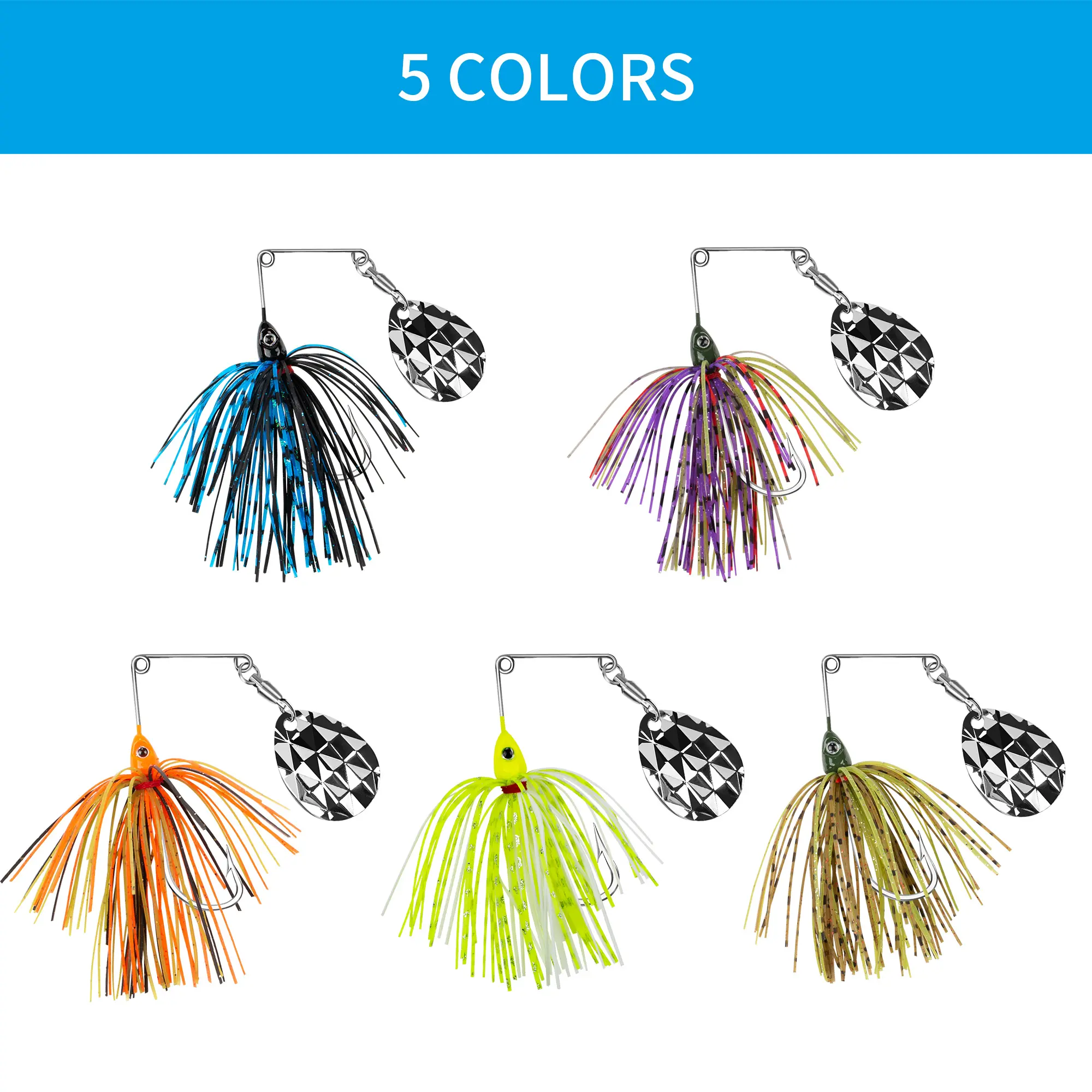 5 PCS Mini-Spinner-Baits-for-Bass-Fishing-Lures 1/8 oz Top-Water Fishing  Lures for Small Mouth Bass, Small Water Hard Baits, Crappie Lures Sets fish  hook - TikTok Shop