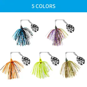 5 PCS Mini-Spinner-Baits-for-Bass-Fishing-Lures 1/8 oz Top-Water Fishing Lures for Small Mouth Bass, Small Water Hard Baits, Crappie Lures Sets fish  hook