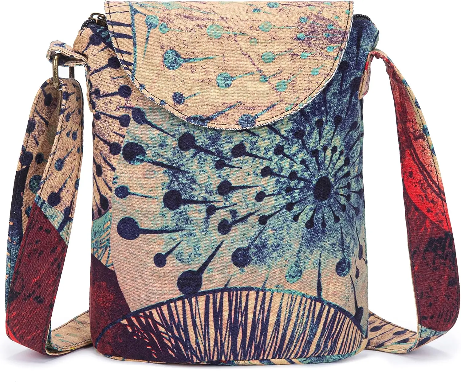 Women's Retro Small Size Canvas  Bag Hippie Boho Crossbody Handbag