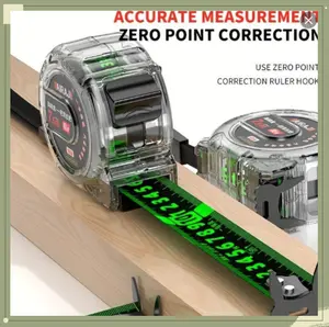 metric system OUDISI Heavy-Duty High-Precision Self-Locking Fluorescent Steel Tape Measure Set Durable Wear-Resistant Anti-Drop with Circle Feature Zero Point Correction