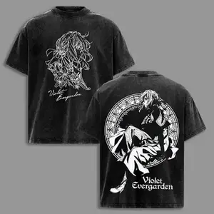 Violet Evergarden Anime Lover New Model Washed T-shirt Year round clothing personality Clothes Plus Size1 Unisex high quality tee