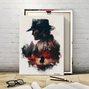 Arthur Morgan Portrait Wall Art Poster – Red Dead Redemption 2      Game Lovers’ Wall Print Collection      Gaming Character Decor for Living Room, Bedroom & More Frames Glossy