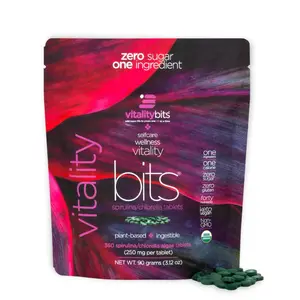 VITALITYBITS 50/50 Blend Spirulina & Chlorella: 40+ Vitamins, Protein, Collagen - 360 Count - Optimum, Dietary