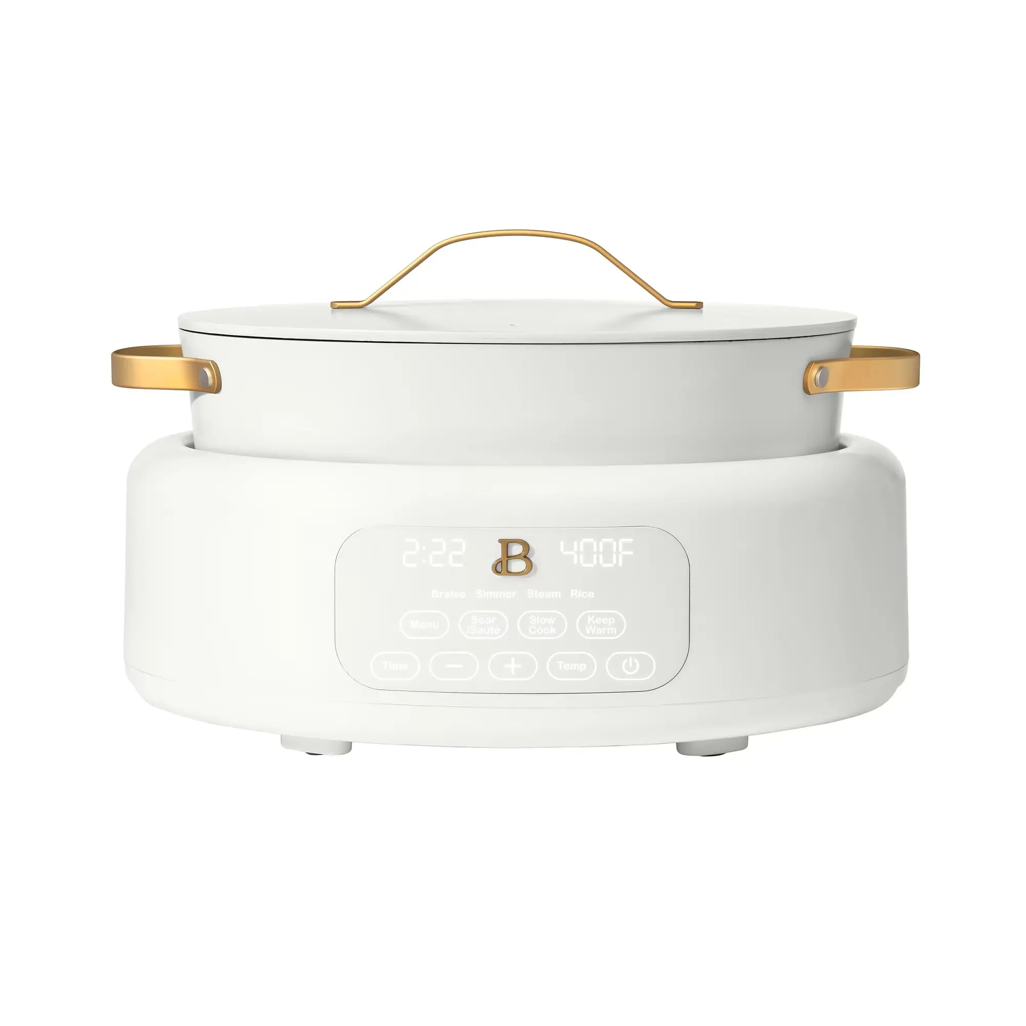 Drew Barrymore Designed 10-in-1 Multi-Functional 6-Liter White Cookware Set