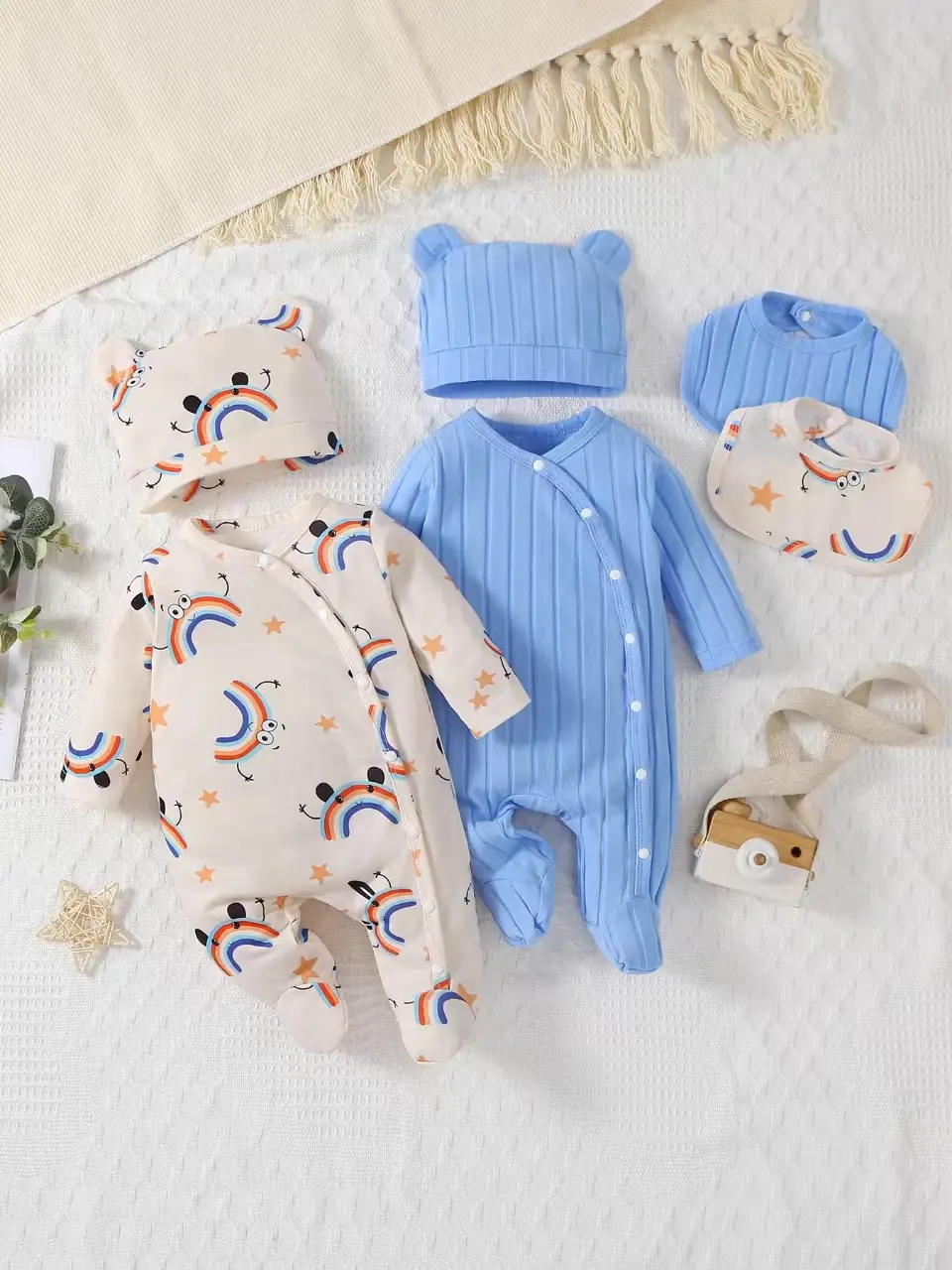 2pcs 0-9 Month Baby Boy's footed Romper Newborn Long Sleeve clothes Clothing Babygirl Clothes Products