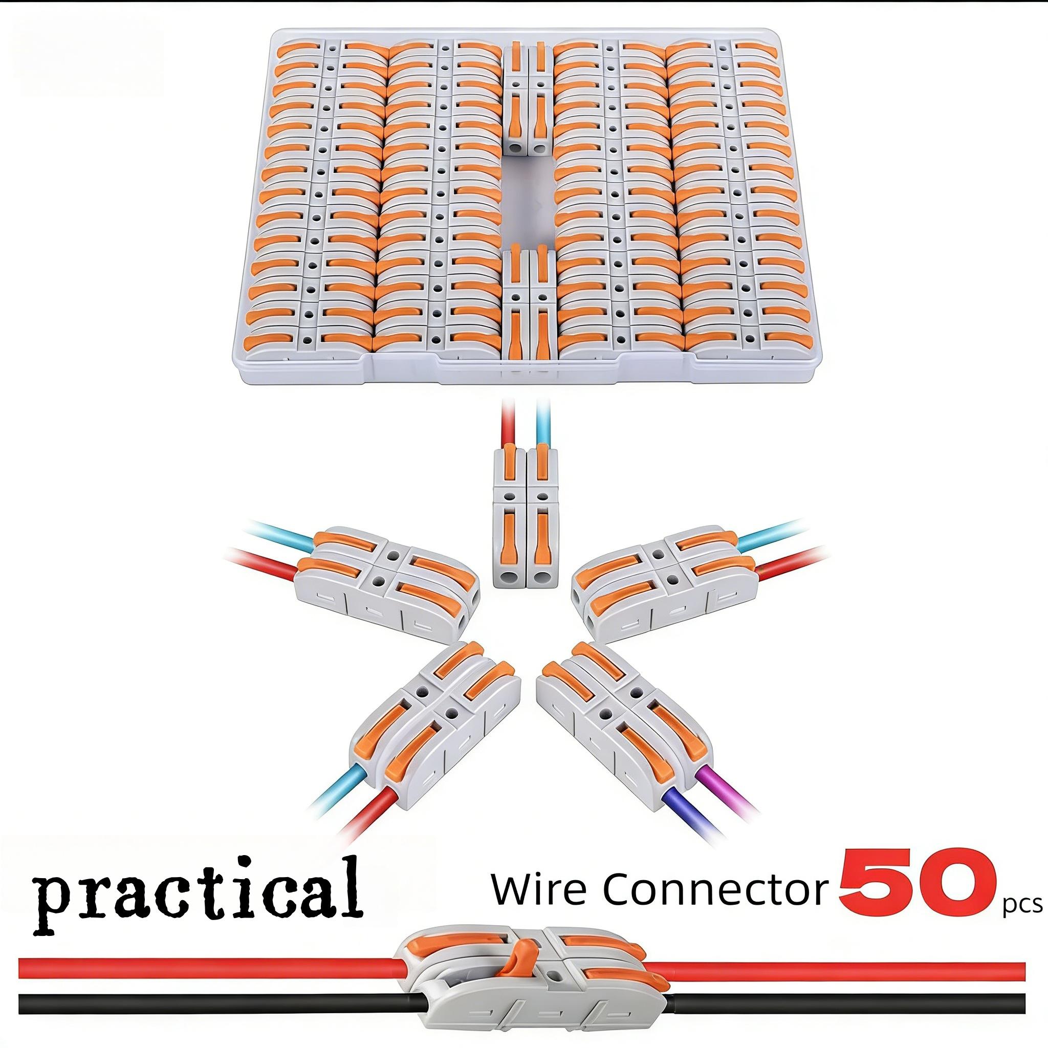 50-100Pcs High Quality Lever Wire Connectors Combo Kit with Wire Stripper Compact Quick Connect Terminals for Automotive Wiring Home Circuit Maintenance DIY Electrician 50-100Pcs High Quality Lever Wire Connectors Combo Kit with Wire Stripper Compact Quick Connect Terminals for Automotive Wiring Home Circuit Maintenance DIY Electrician