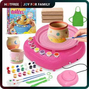 Hotfree Pottery Wheel for Kids with Clay Kit - Arts and Crafts for Kids Ages 6-8 8-12, Complete Pottery Kit with Air Dry Clay and Painting Tools, Easter Christmas Birthday Gift for Boys Girls summervibes