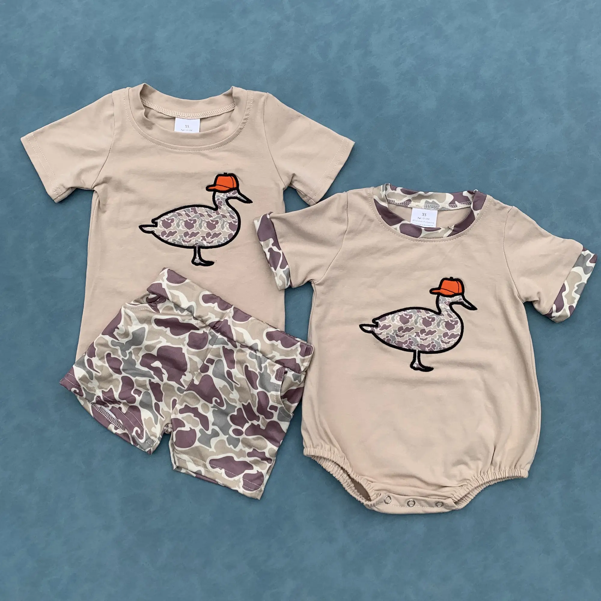 Camouflage mallard duck kids boy summer clothes