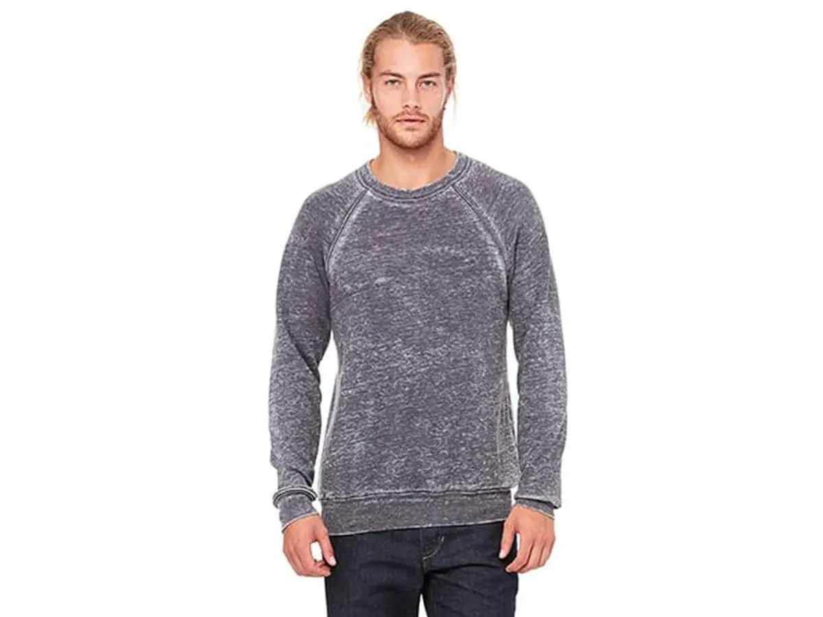 Bella 3901 Women's Classic Plain Round Neck Comfy Casual Long Sleeve Cotton Pullover Sweatshirt - Soft Ribbed, Sponge Fleece, Grey Acid Fleece, Side-Seamed, 48% Poly, 1x1 Ribbed Cuffs/Waistband, Pre-Launched, Unisex Sizing, Medium Top, Longsleeves, Clothe