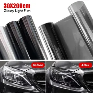 Car Headlight Tint Fog Light Taillight Smoke Black Tint Vinyl Film Headlight Decals Waterproof Universal Fit Easy Install Scratch Resistant Removable