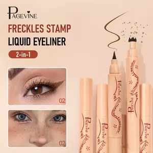 PAGEVINE Waterproof Freckles Pen: Faux Freckle Stamp and Fine Tip Eyeliner for Realistic, Long-Lasting Freckles and Effortless Makeup, Perfect for Daily Wear and Cosplay