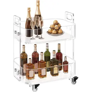 VEVOR Acrylic Nightstand Side Table, Modern Clear End Table with Storage Shelf, Transparent Small Bedside Table for Bedroom, Home Decor, Living Room, No Assembly Needed, GreenVEVOR Super Brand Day