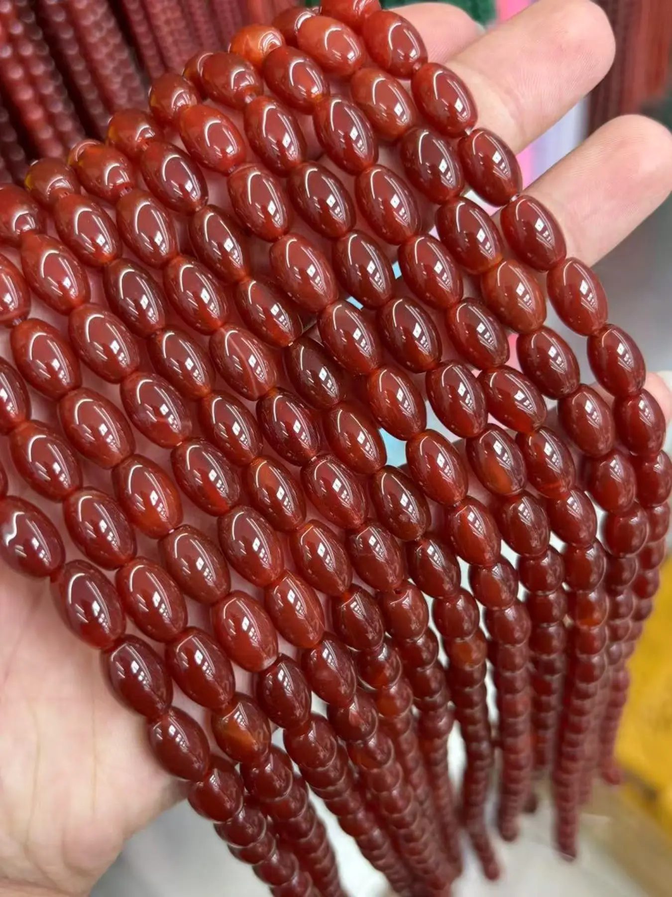 0.8cmx1.2cm Natural Agate Beads, DIY Jewelry Making Accessories, Bracelet Necklace Earring Charms, Handmade Craft Supplies