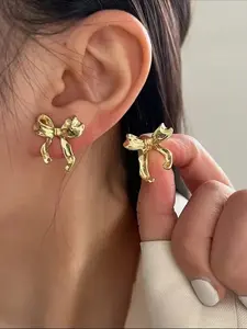 Elegant Bow Stud Earrings Set, Stylish Daily Wear Accessories, Perfect Gift for Women & Girls, Versatile Jewelry Collection