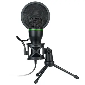 Condenser Microphone Set, RGB Colorful Lighting Effect Intelligent Noise Reduction, Live Game Recording Equipment Tripod Bracket, Computer Desktop Universal Streaming Device