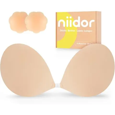 Niidor 2.0 New Fabric Bra Strapless Sticky Invisible Bra with Front Closure Sticky Invisible Push up Bra Reusable, Gift for bridal accessories,womenswear,lady underswear,girls accessories, sticky bra push, sticky inserts, push sticky pads, Outdoorfun