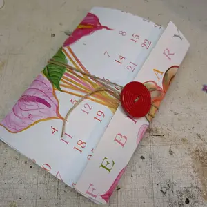 Floral February Calendar Cover Junk Journal with Surprise Ephemera