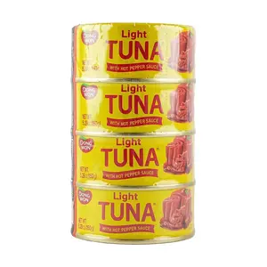 Dongwon Canned Light Tuna with Hot Pepper Sauce – 4 Pack (4.6 oz Each), Spicy Korean Tuna, Ready-to-Eat High Protein, Great for Kimbap & Rice Bowls