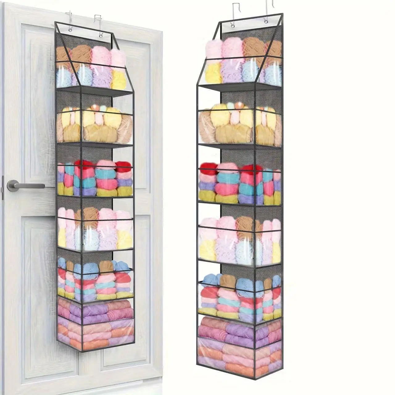 The yarn organizer, Storage Organizers, by the door is designed for knitting and crochet. It can be used to store knitting needles, crochet hooks and yarn balls. It is very suitable as a holiday gift. Space Saving Organizer Space Saver Storage